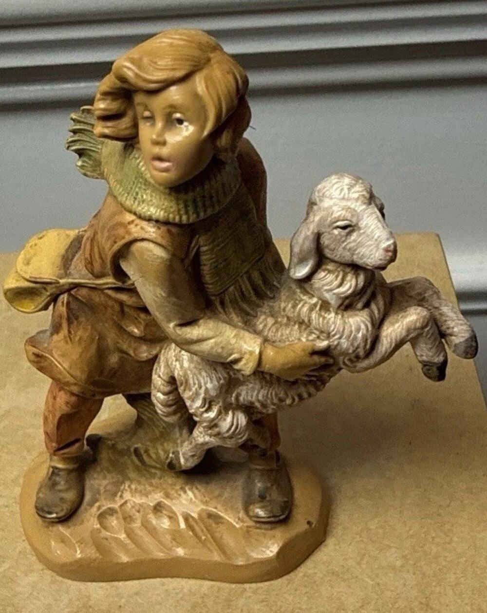 Fontanini Simon Shepherd w Lamb Nativity Figure 52599 Italy 1993 4.5”